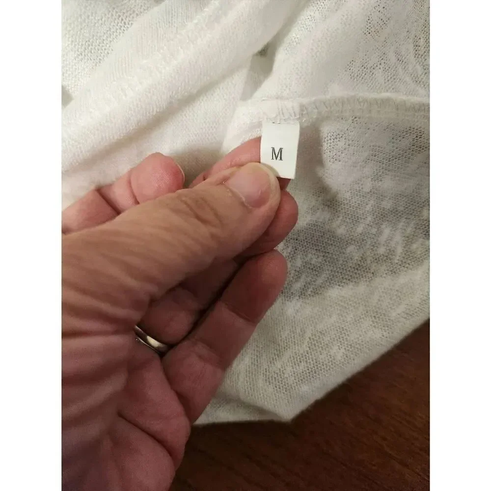 No brand white medium 1/2 sleeved open front cardigan (PF)